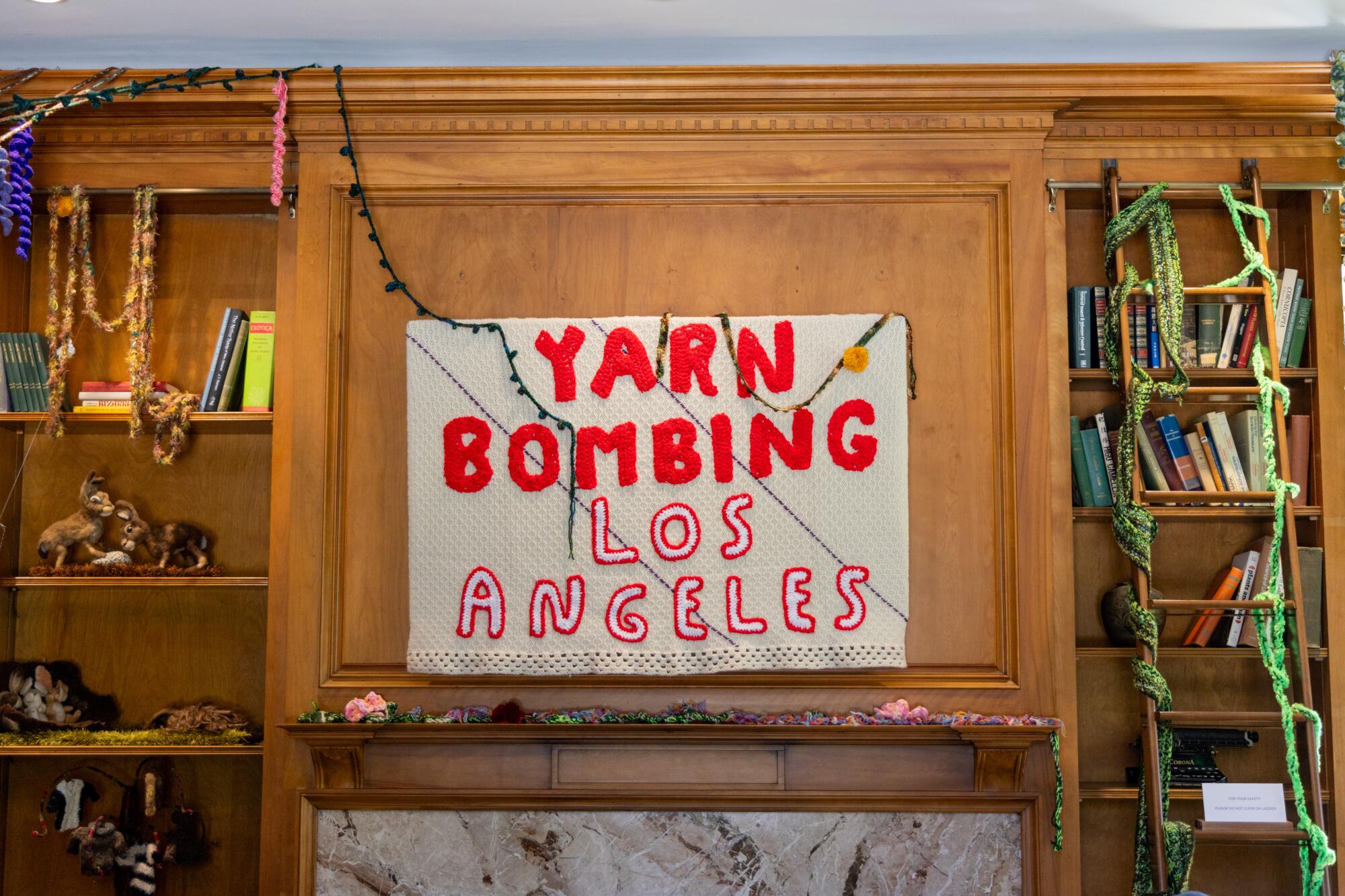 Yarn Bombing Los Angeles' installation inside of Boddy House 