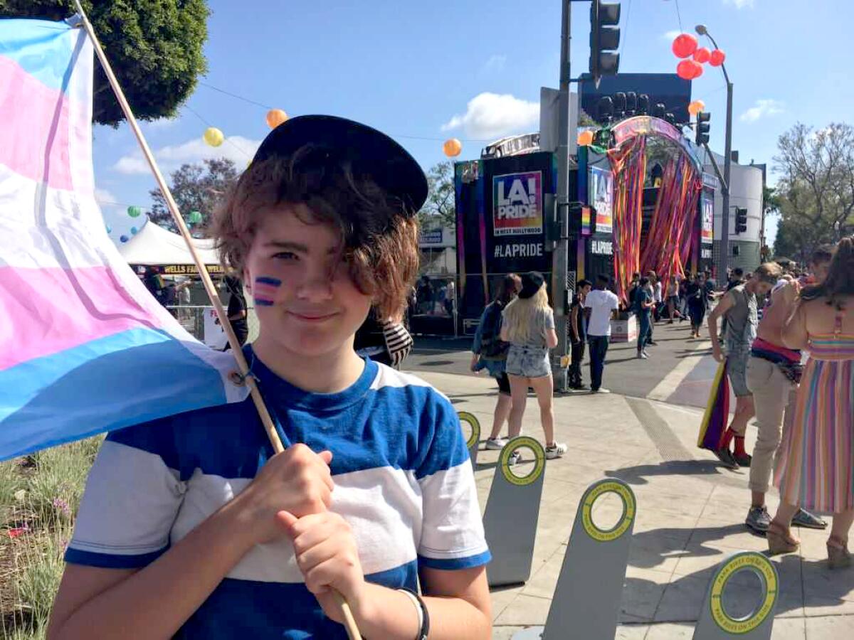 Riley Chart attends a West Hollywood Pride event in 2017.