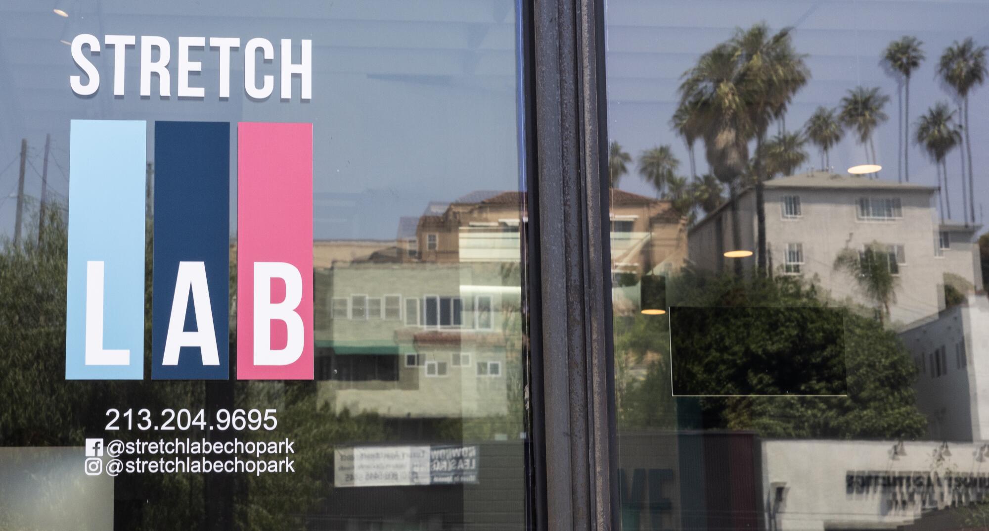 The StretchLab sign on its front door.