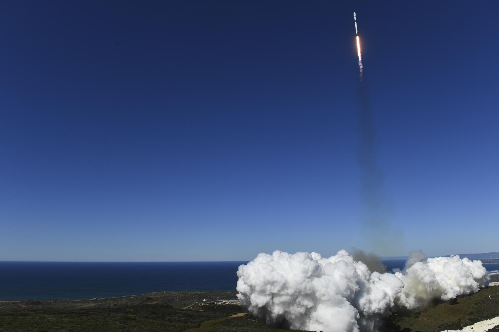 A SpaceX (Space Exploration Technologies Corp.) Falcon 9 rocket.