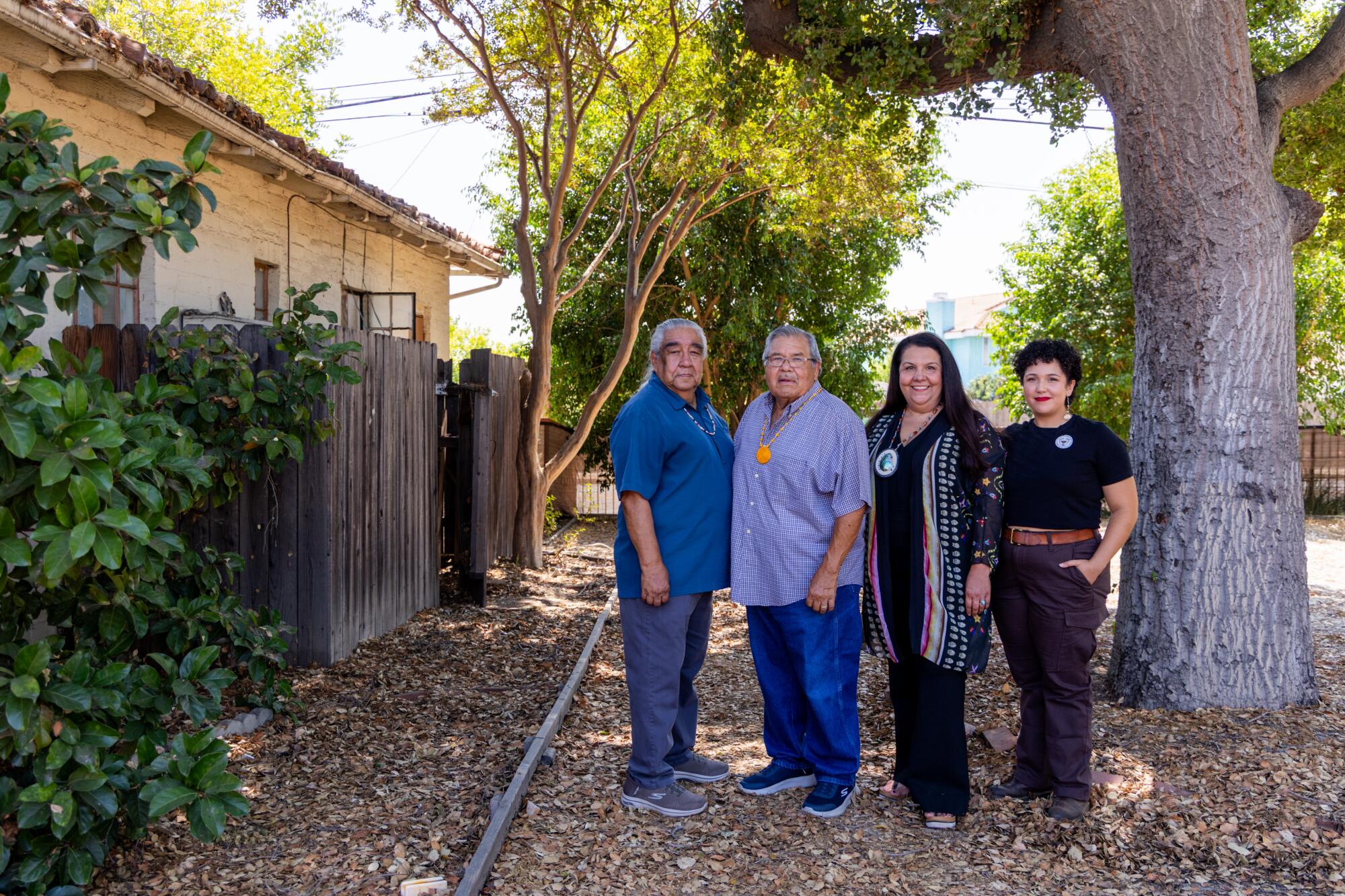 Four members of the San Gabriel Band of Mission Indians.