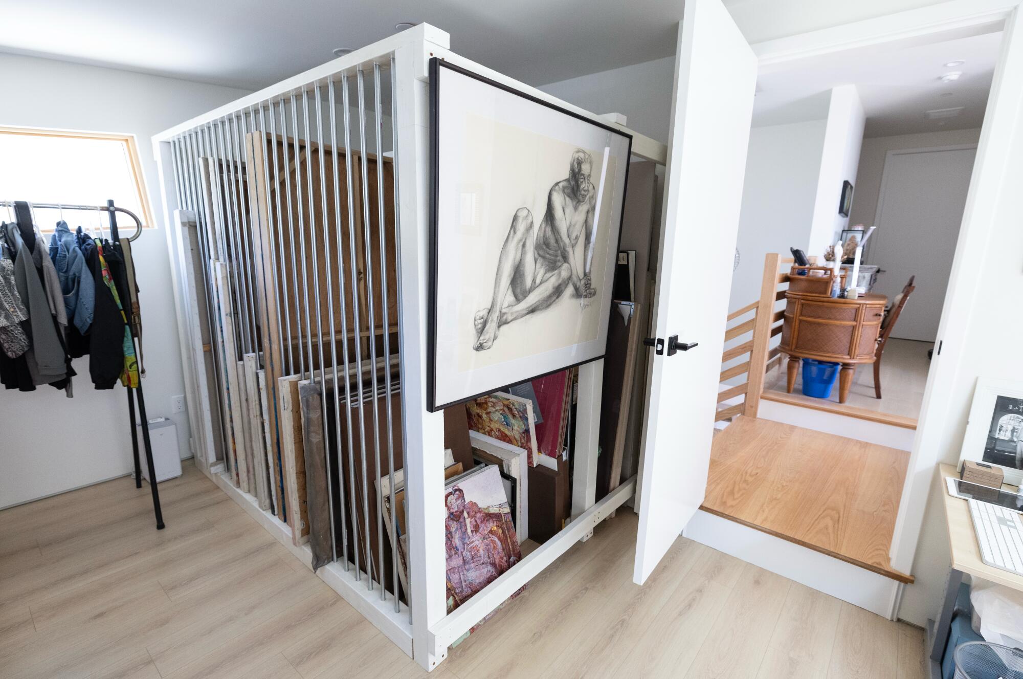 The second story office of artist Yi Kai and his wife Zheng Jian's home.
