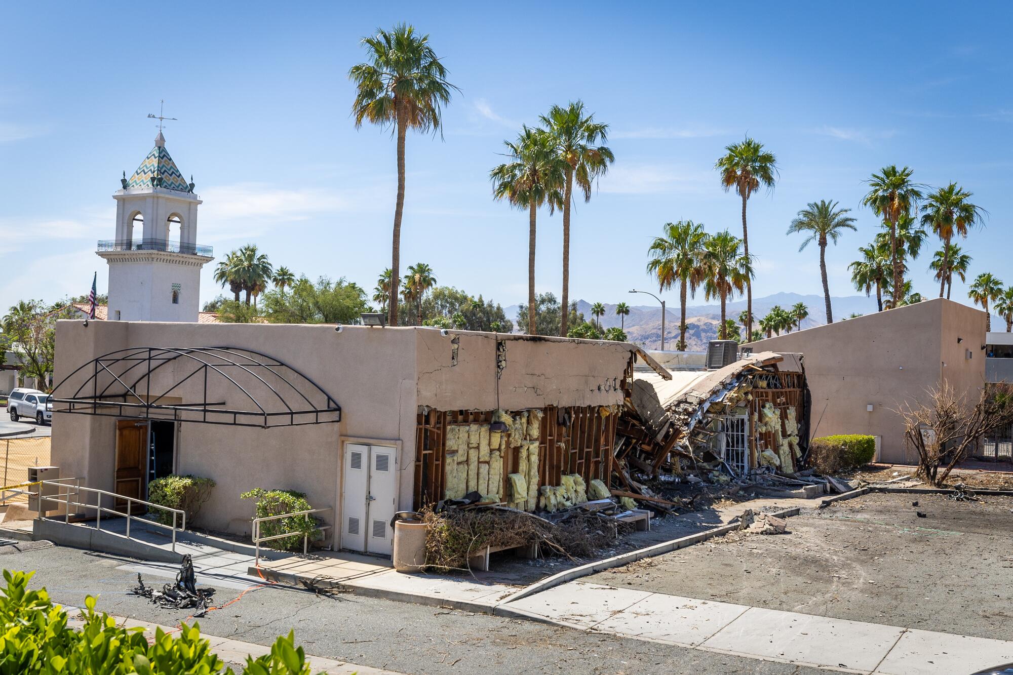 A bomb blast caused large portions of the American Reproductive Centers facility to collapse.