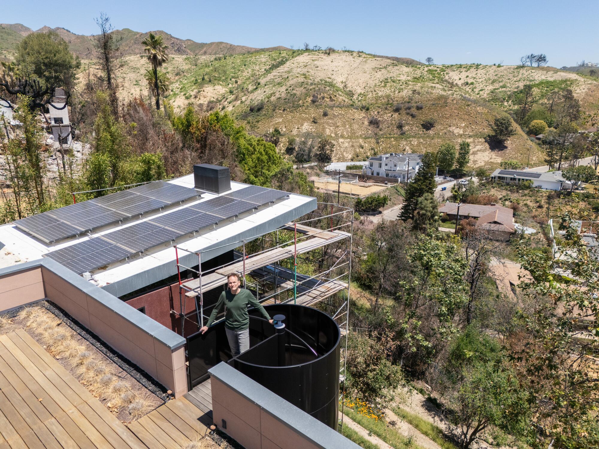 Michael Kovac designed the house with sustainability in mind but also ended up with it being fireproof.