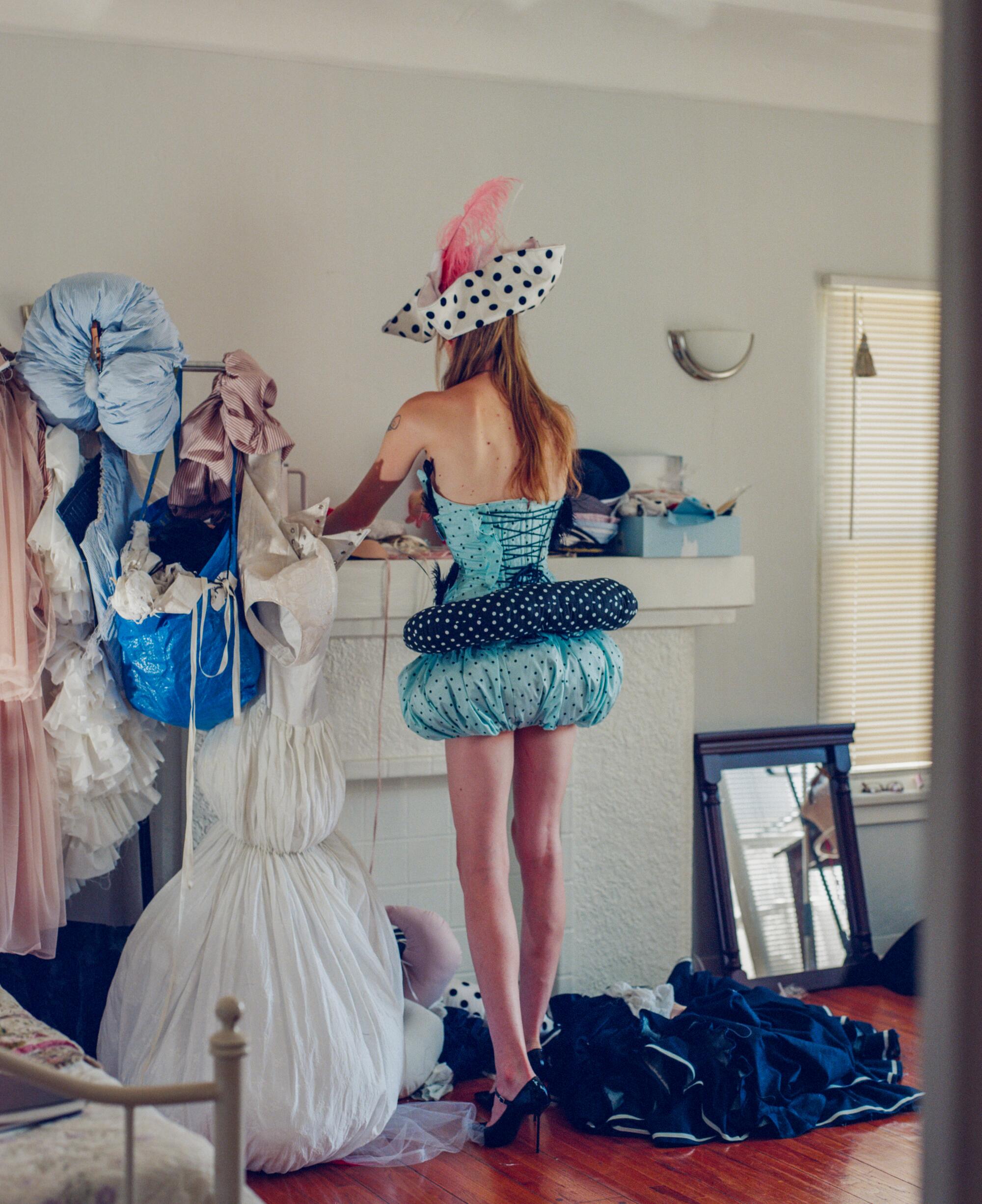 Designer Erik Charlotte works entirely out of her apartment.