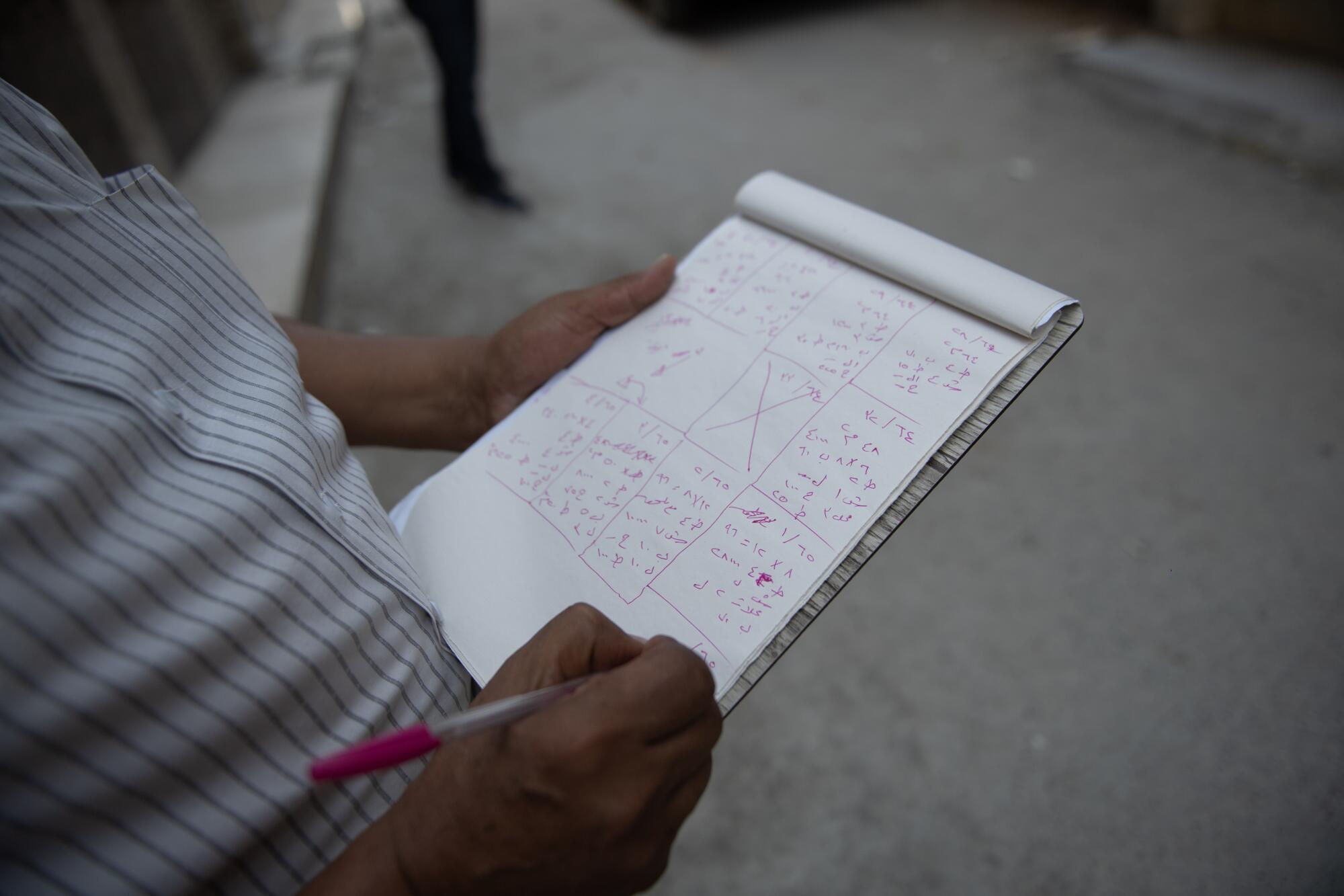 an engineer working to survey the damaged buildings