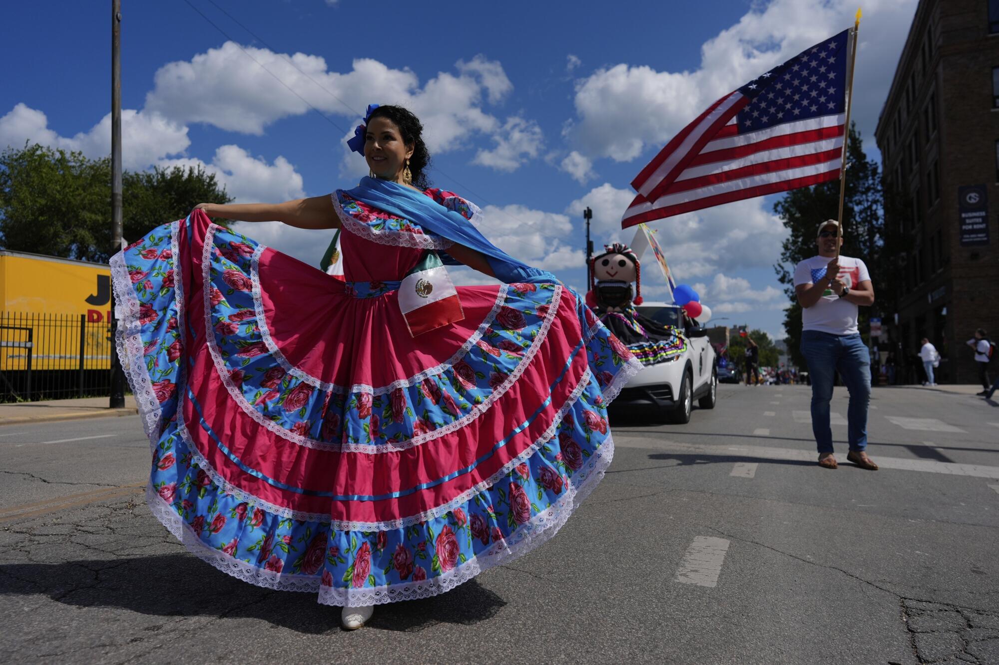 Participants at the 2025 Pilsen Mexican Independence Day parade on Saturday, Sept. 6.
