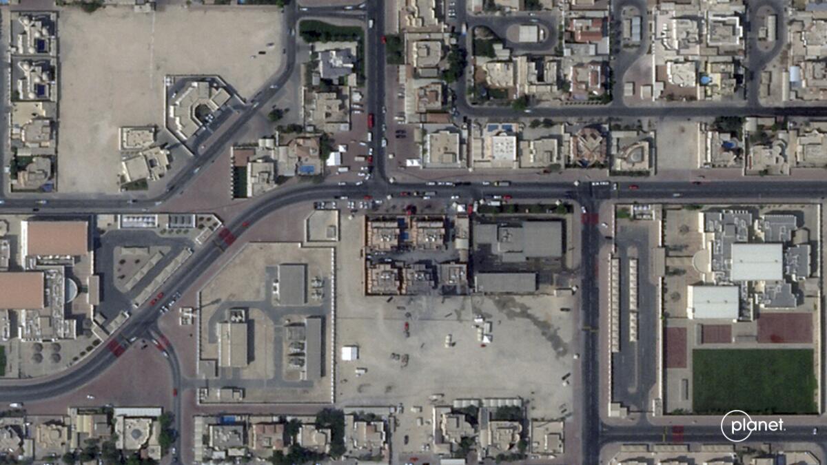 a satellite image in Doha, Qatar