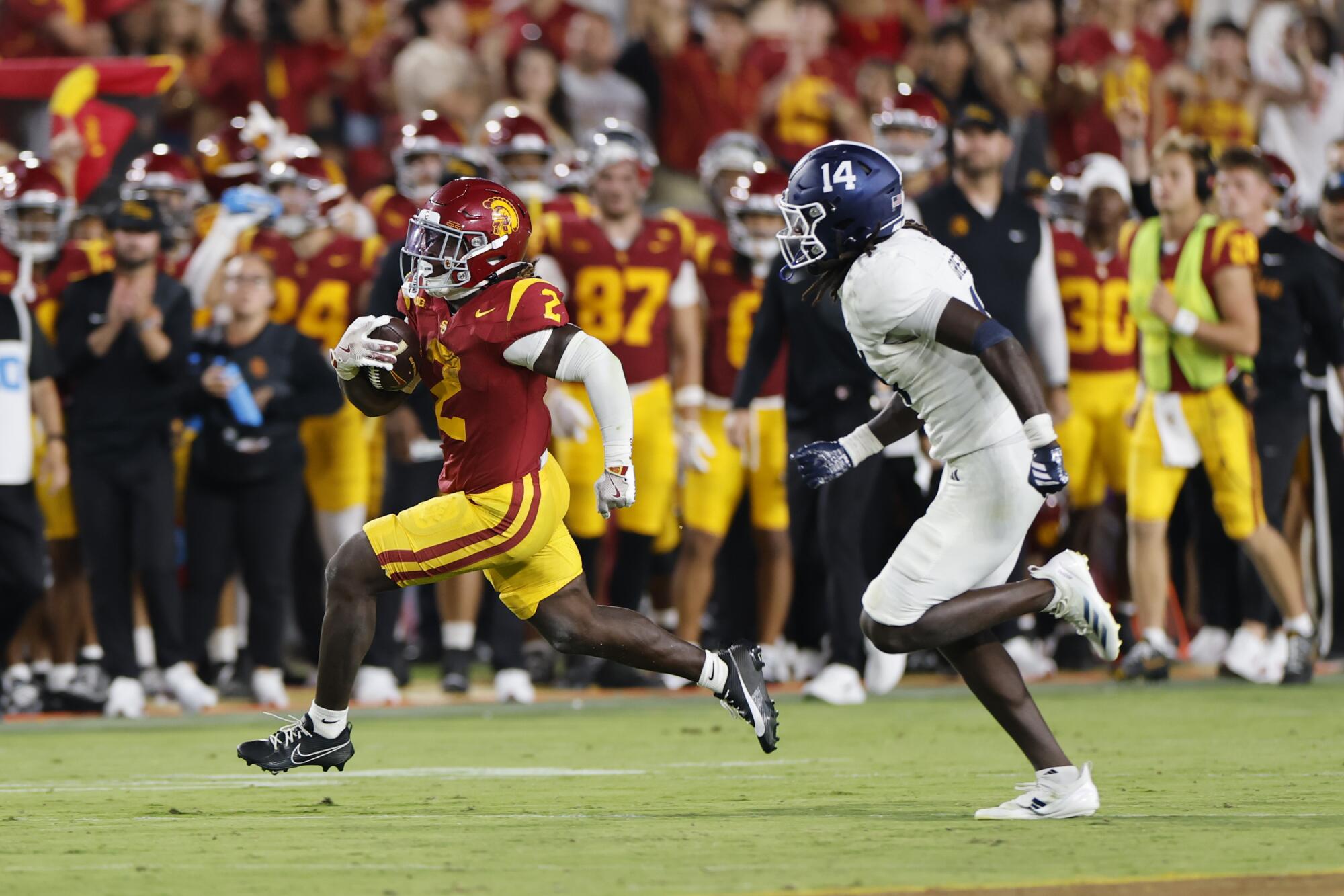 USC running back Waymond Jordan carries the ball against Georgia Southern in the third quarter Saturday at the Coliseum.