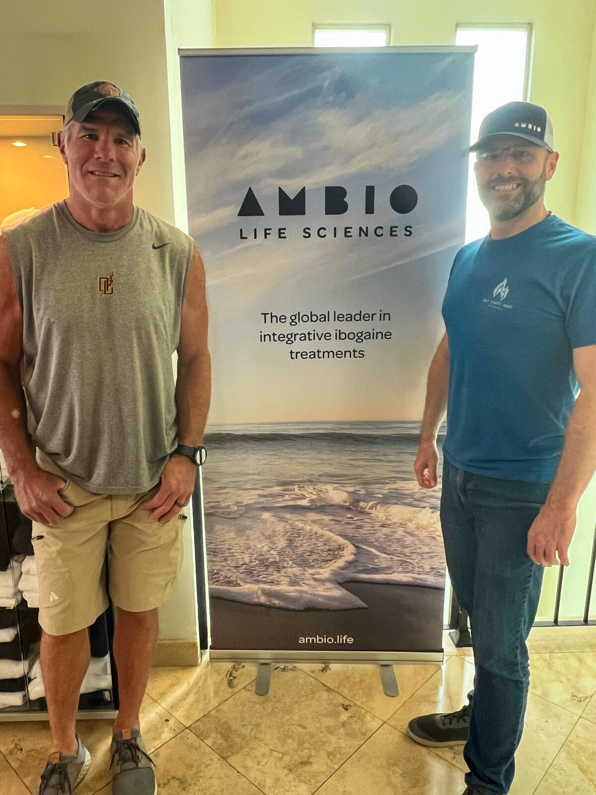 Brett Favre visited Ambio Life Sciences clinic.