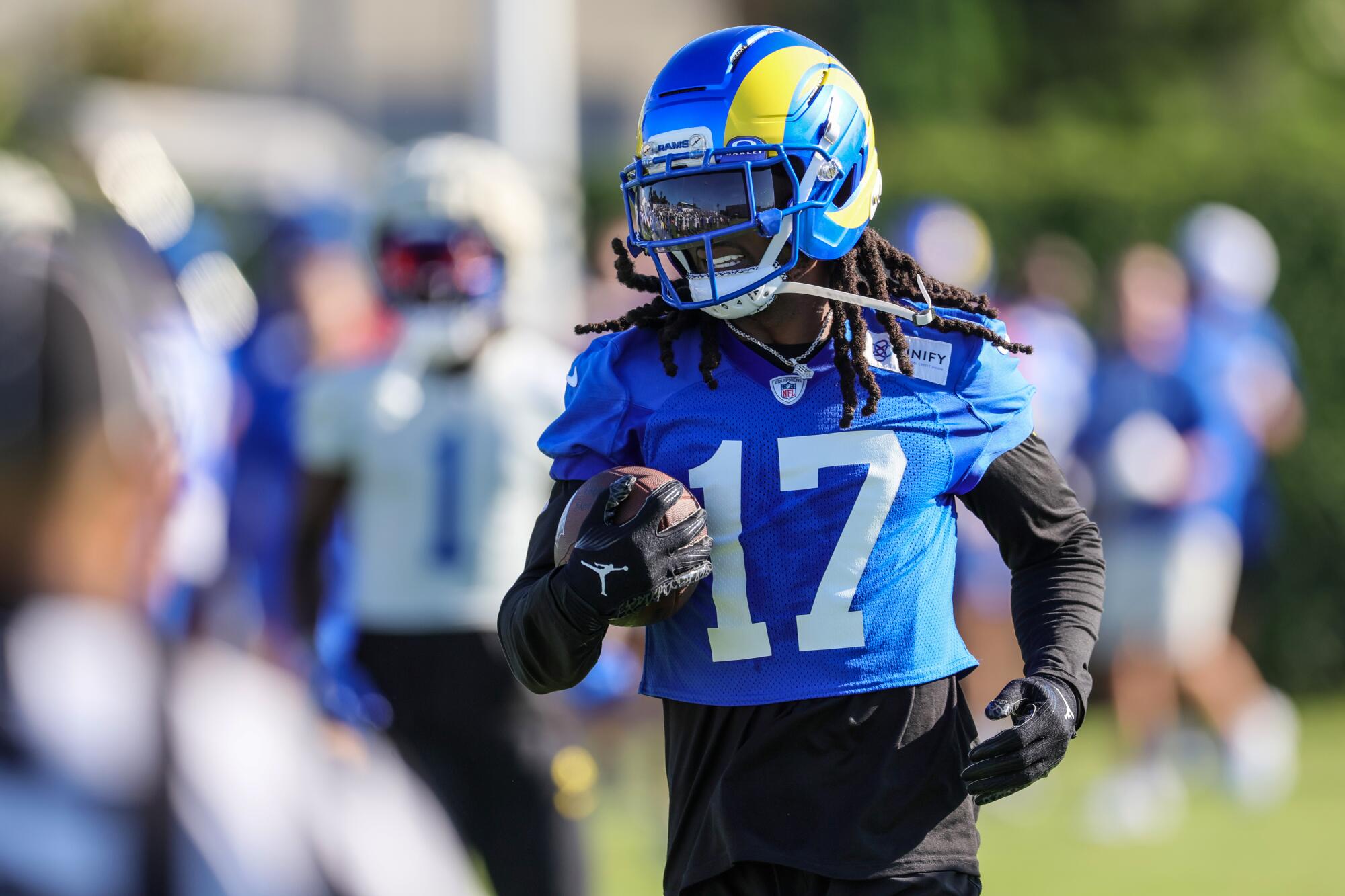 Receiver Davante Adams at day one of training camp for the LA Rams at Loyola Marymount University. 