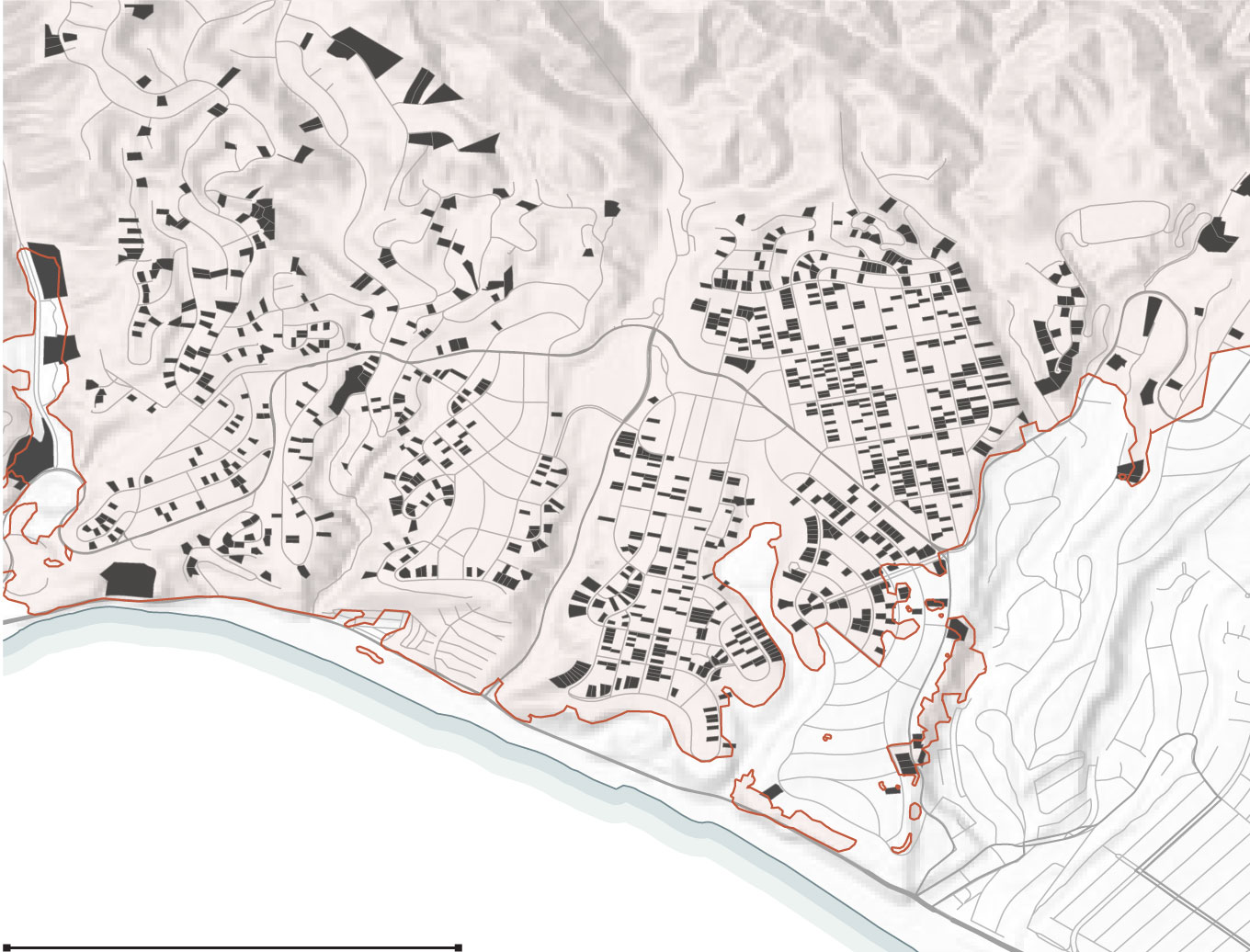 Map shows parcels burned by the Palisades fire that opted out for cleanup.