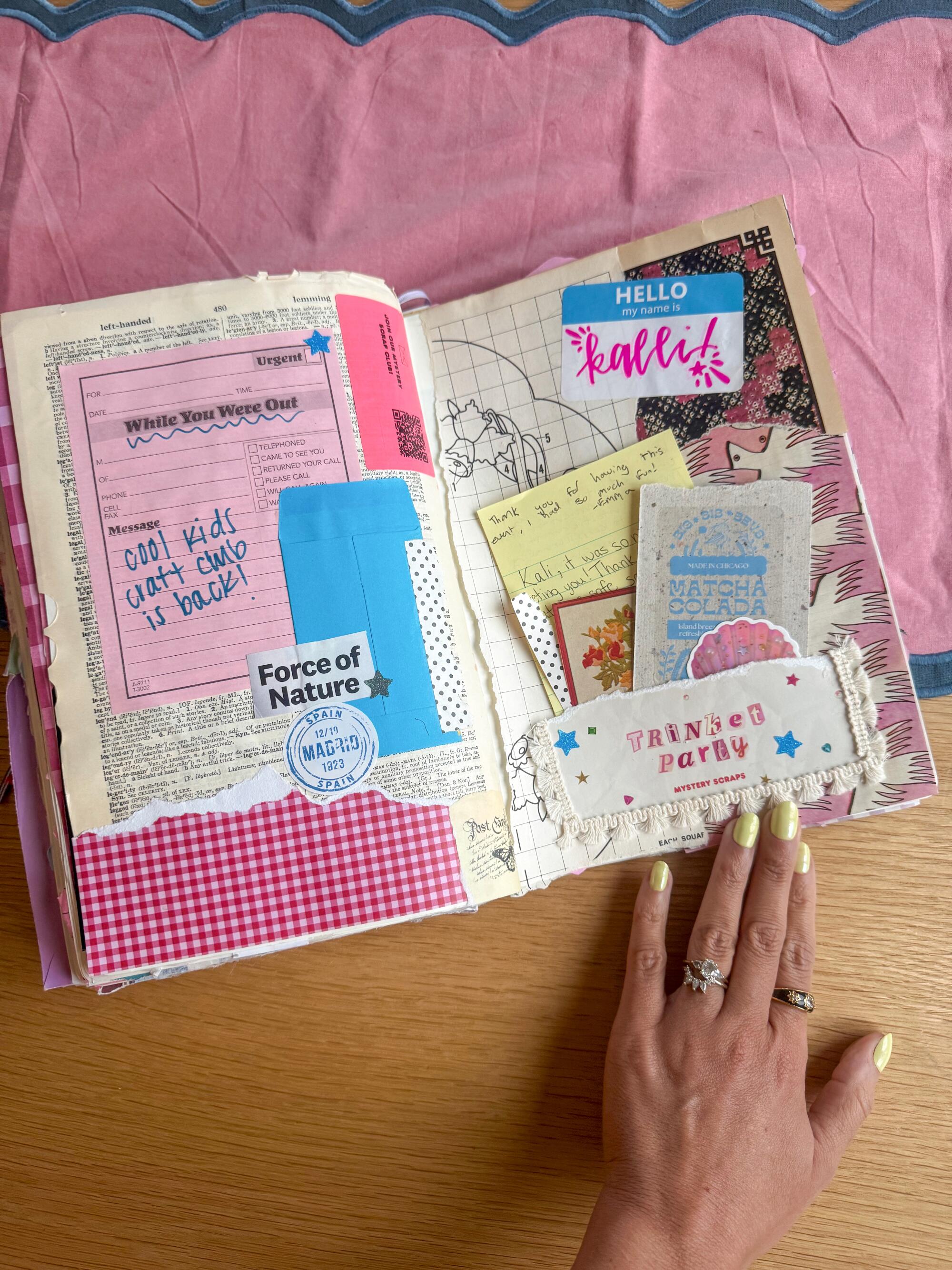 Kalli LeVasseur's journal pages range from curated, sticker-laden spreads to what she called "junk dumps."