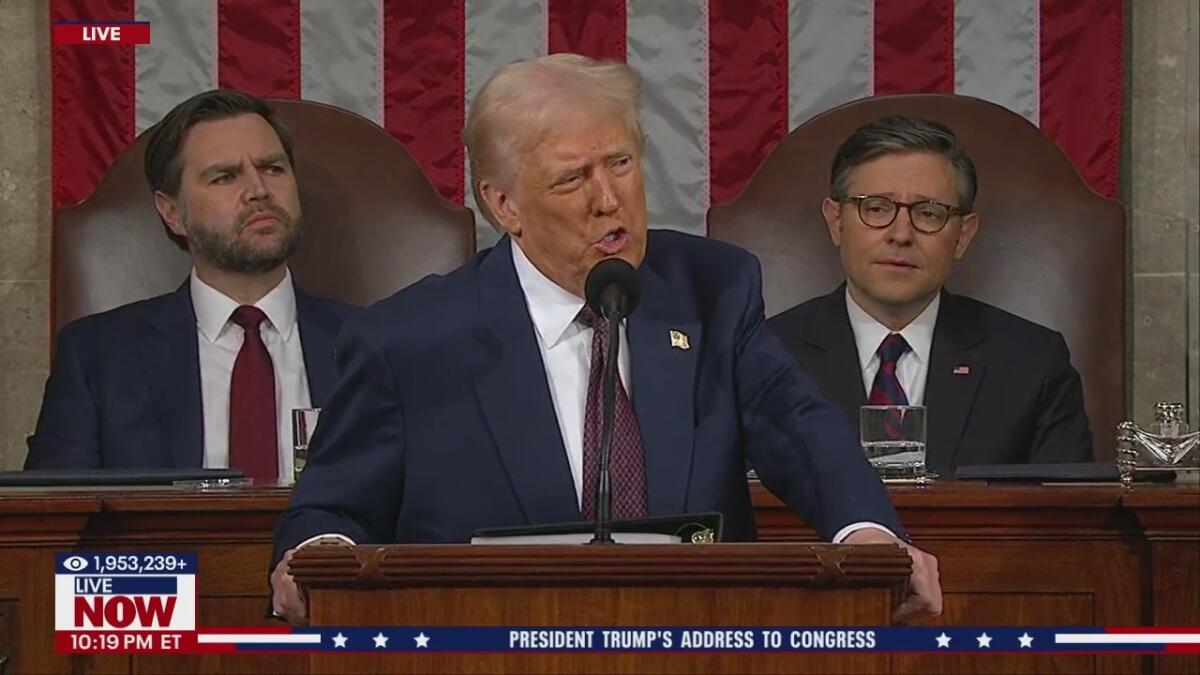 President Trump addressing Congress on March 4, 2025.