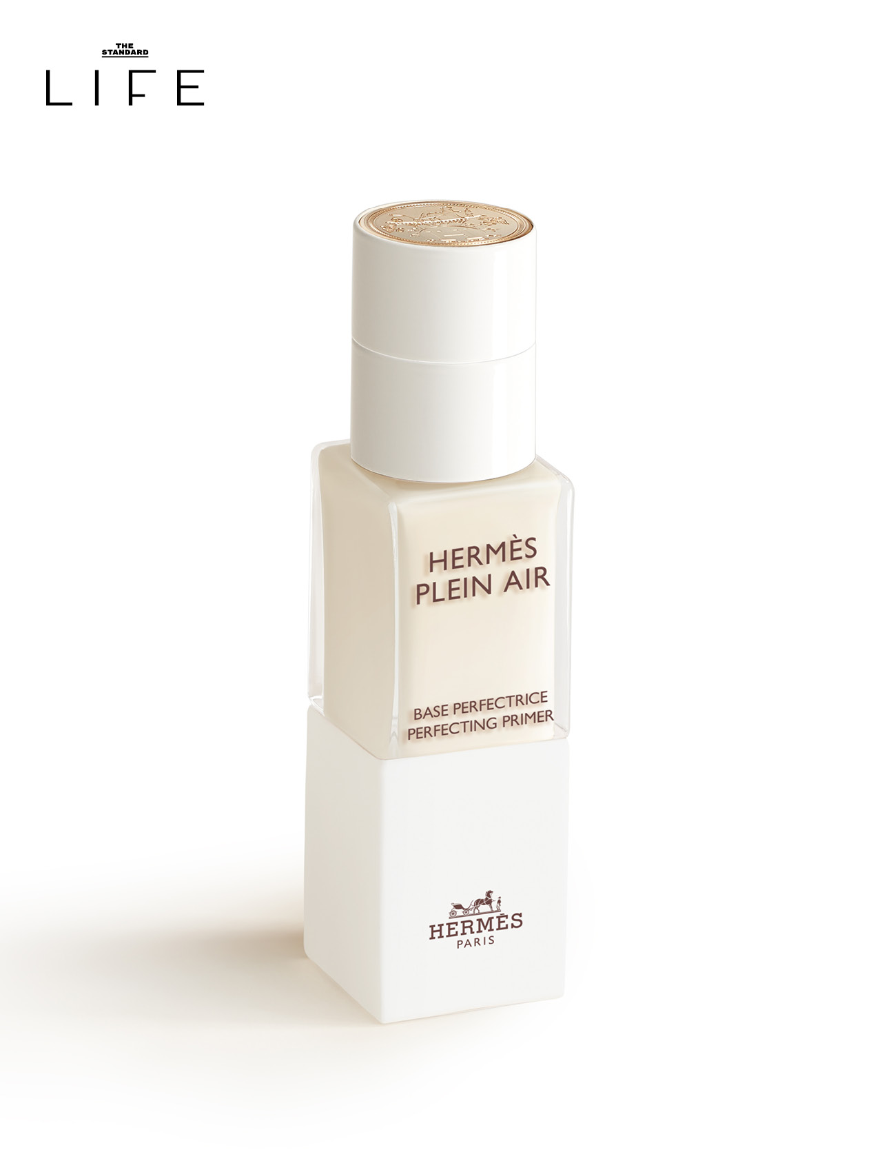 รองพื้น Hermès Plein Air Luminous Matte Skincare Foundation ขวดแก้วพร้อมฝาทอง 3