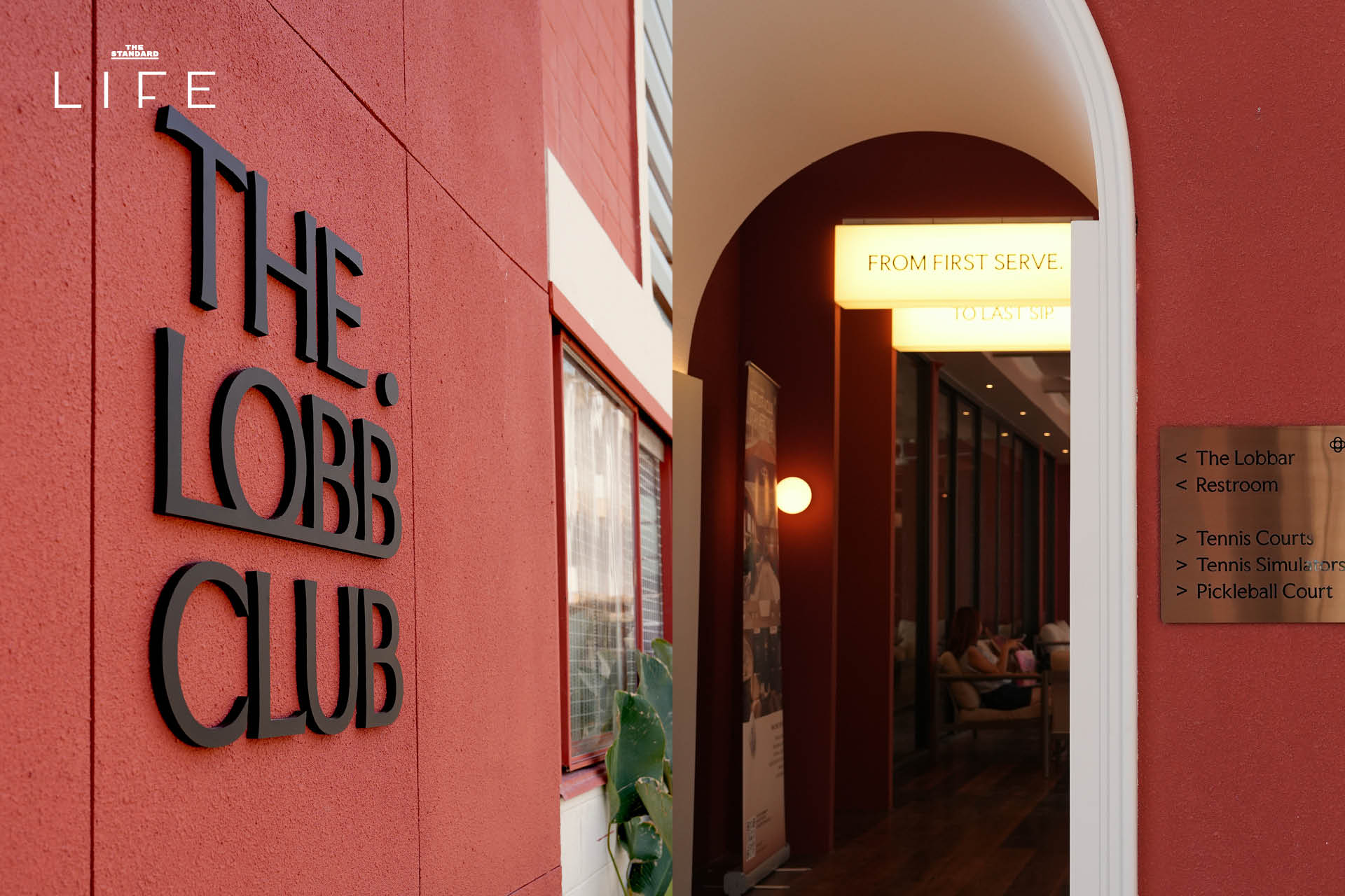 ภาพ The Lobb Club สปอร์ตและโซเชียลคลับดีไซน์จัดจ้าน โทนสีแดงอิฐ ส้ม ฟ้า ย่านสาธุประดิษฐ์ 1