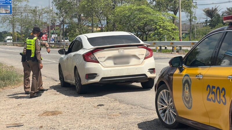 สาวขับเก๋ง แซงรถสายตรวจ พบใช้ทะเบียน-เล่มรถปลอม ซื้อคันนี้5หมื่น