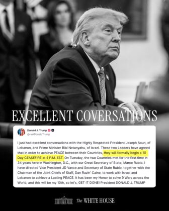 ด่วน! ทรัมป์ เผยข่าวดี อิสราเอล-เลบานอน ตกลงหยุดยิง เป็นเวลา 10 วัน