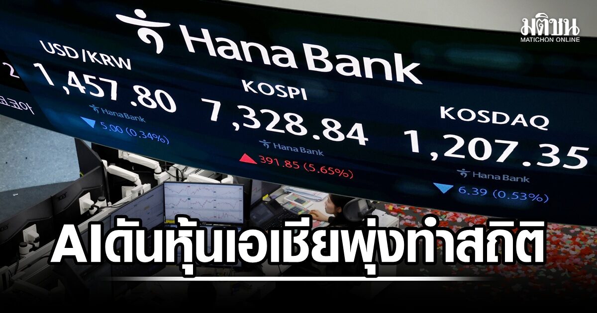 AI ดันหุ้นเอเชียพุ่งทำสถิติ น้ำมันปรับลง แต่ยังเกิน 100 ดอลล์